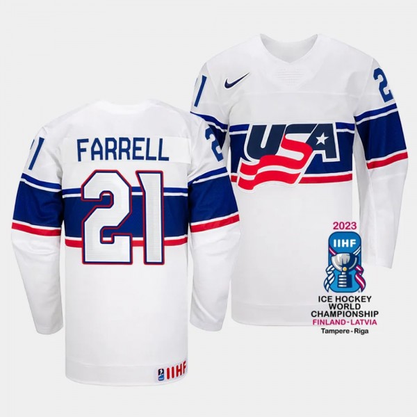 USA 2023 IIHF World Championship Sean Farrell #21 ...