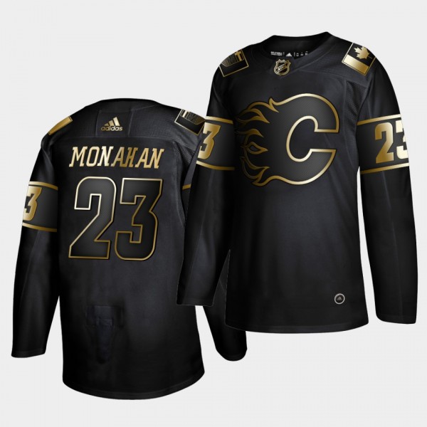 Sean Monahan #23 Flames Golden Edition Black Authe...