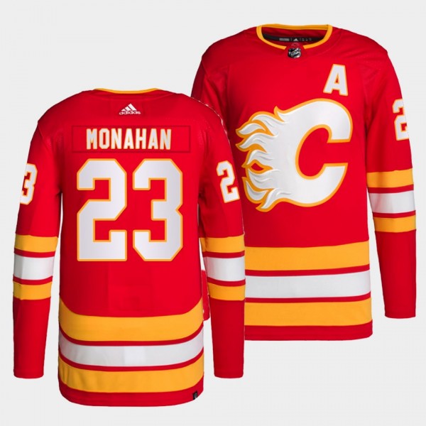 Sean Monahan #23 Flames Home Red Jersey 2021-22 Primegreen Authentic