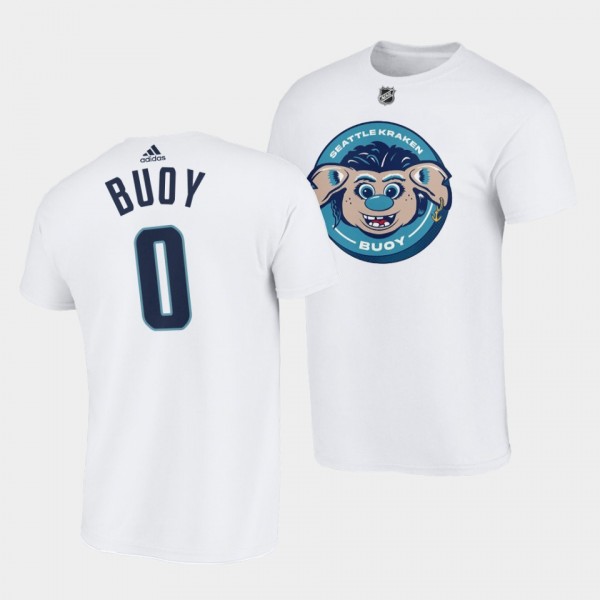 Seattle Kraken Mascot buoy #0 White T-Shirt