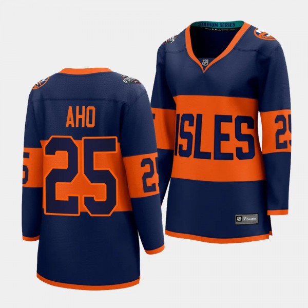 Sebastian Aho New York Islanders 2024 NHL Stadium Series Women Breakaway Player 25 Jersey