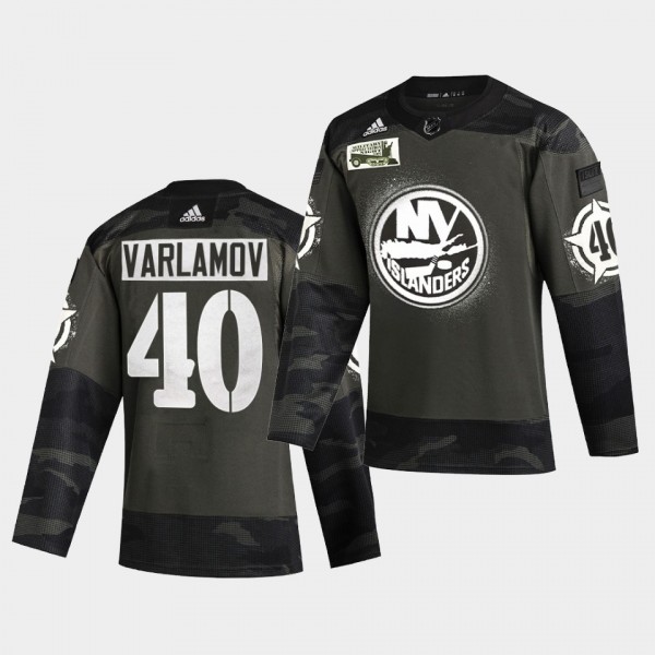 semyon varlamov New York Islanders 2021 Military Night Camo Authentic Limited Jersey