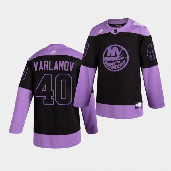 New York Islanders semyon varlamov HockeyFightsCancer Jersey Purple Authentic