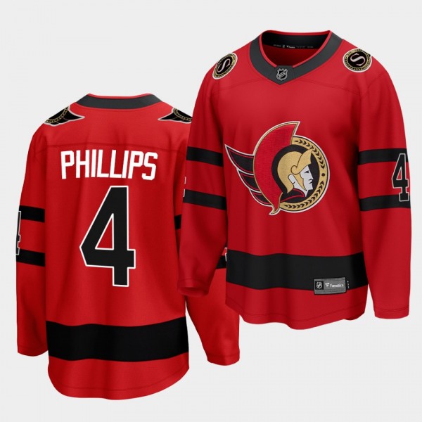 Chris Phillips Ottawa Senators 2021 Reverse Retro Red Special Edition Men Jersey