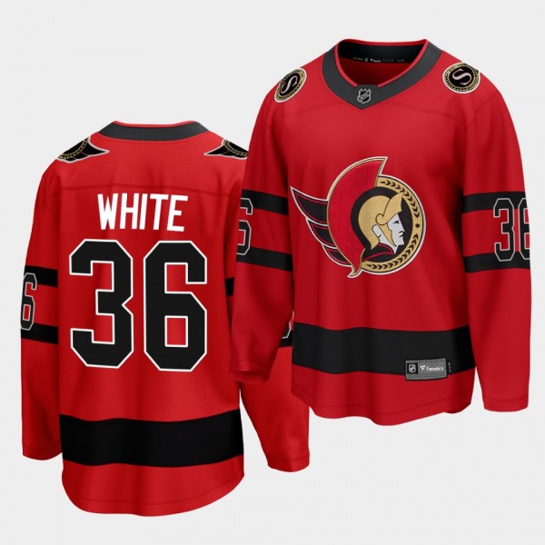 colin white Ottawa Senators 2021 Reverse Retro Red...