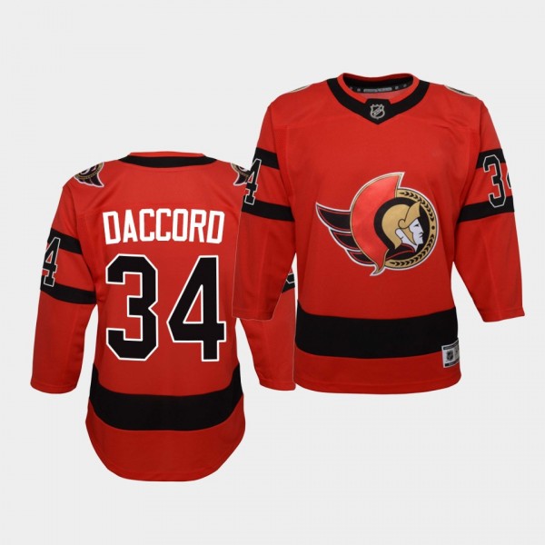 Joey Daccord Ottawa Senators 2021 Reverse Retro Red Special Edition youth Jersey