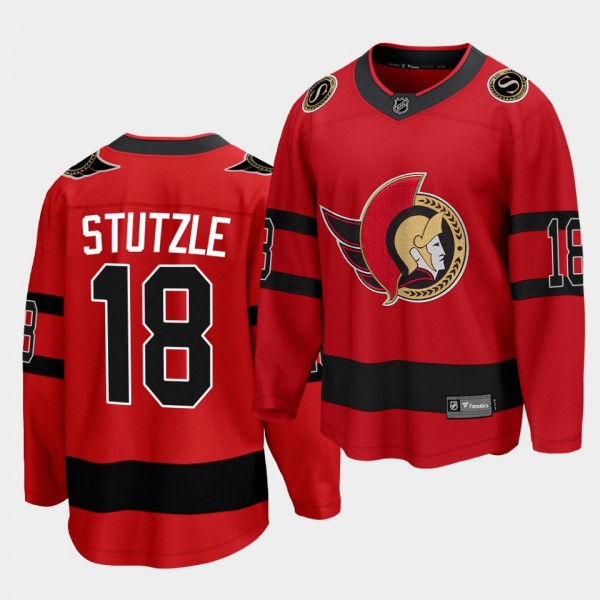 Tim Stutzle Ottawa Senators 2021 Reverse Retro Red Special Edition Men Jersey