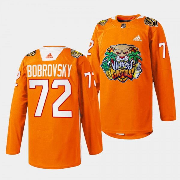 2024 Vamos Gatos Sergei Bobrovsky Florida Panthers Orange #72 Specialty Jersey