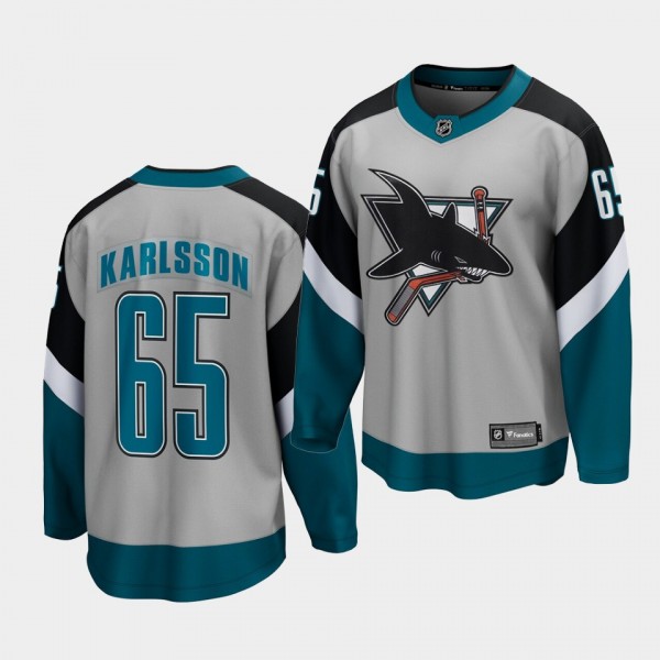 Erik Karlsson San Jose Sharks 2021 Reverse Retro Gray Special Edition Men Jersey