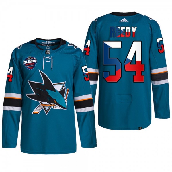Scott Reedy Sharks 2022 NHL Global Series Czech Republic Challenge Jersey Teal