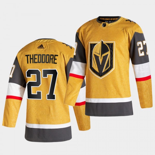 Shea Theodore #27 Golden Knights 2020-21 Alternate Authentic Player Gold Jersey