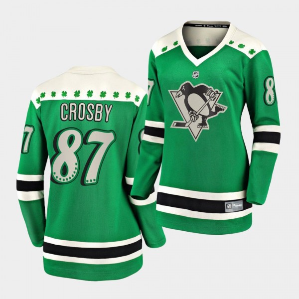 Sidney Crosby #87 Penguins 2021 St. Patrick's Day ...