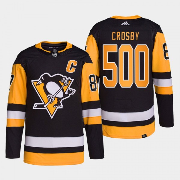 Sidney Crosby Penguins 500th Career goal Black Jer...