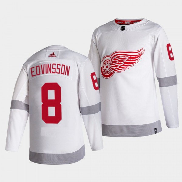 Simon Edvinsson Detroit Red Wings 2021 NHL Draft Jersey 2021 Reverse Retro White