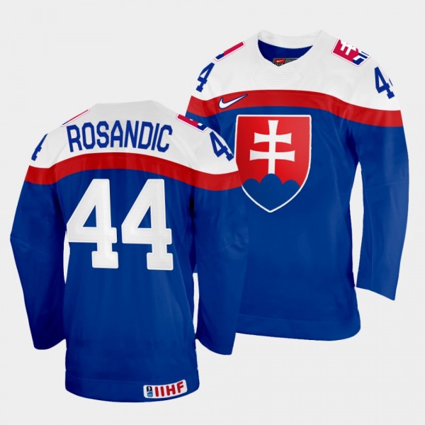 Mislav Rosandic 2022 IIHF World Championship Slovakia Hockey #44 Blue Jersey Away
