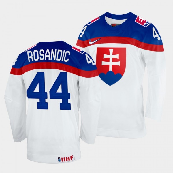 Slovakia Hockey #44 Mislav Rosandic 2022 IIHF World Championship White Jersey Home