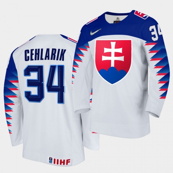 Slovakia Team Peter Cehlarik 2021 IIHF World Championship #34 Home White Jersey