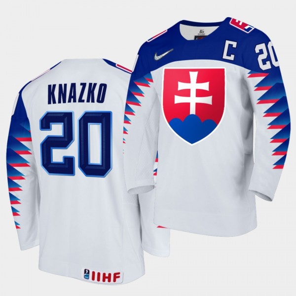Samuel Knazko Slovakia 2021 IIHF World Junior Championship Jersey Home White