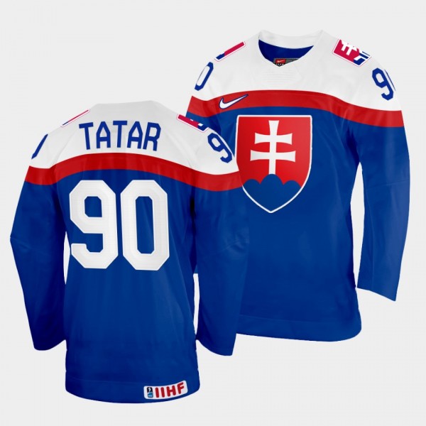 Tomas Tatar 2022 IIHF World Championship Slovakia Hockey #90 Blue Jersey Away