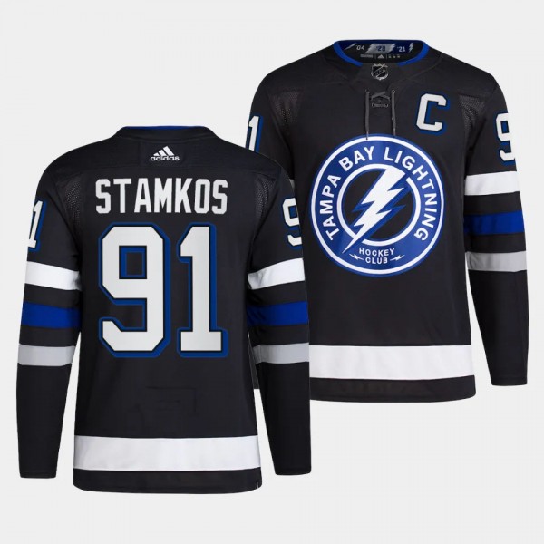 Tampa Bay Lightning 2023-24 Alternate Steven Stamkos #91 Black Jersey Primegreen Authentic