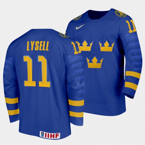 Fabian Lysell Sweden Hockey 2022 IIHF World Junior Championship Away Jersey Blue