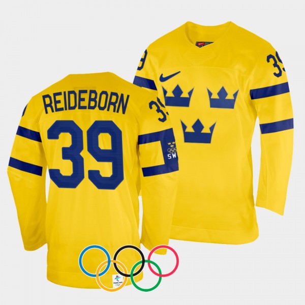 Sweden Hockey #39 Adam Reideborn 2022 Winter Olymp...