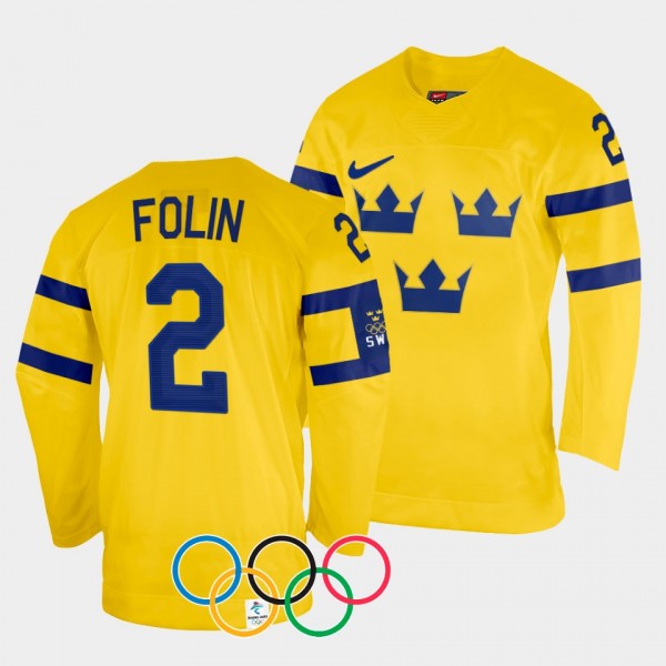 Sweden Hockey #2 Christian Folin 2022 Winter Olymp...