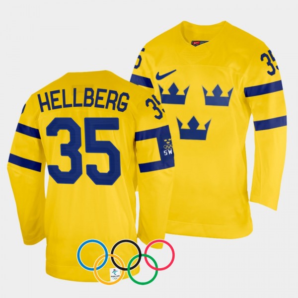 Sweden Hockey #35 Magnus Hellberg 2022 Winter Olym...