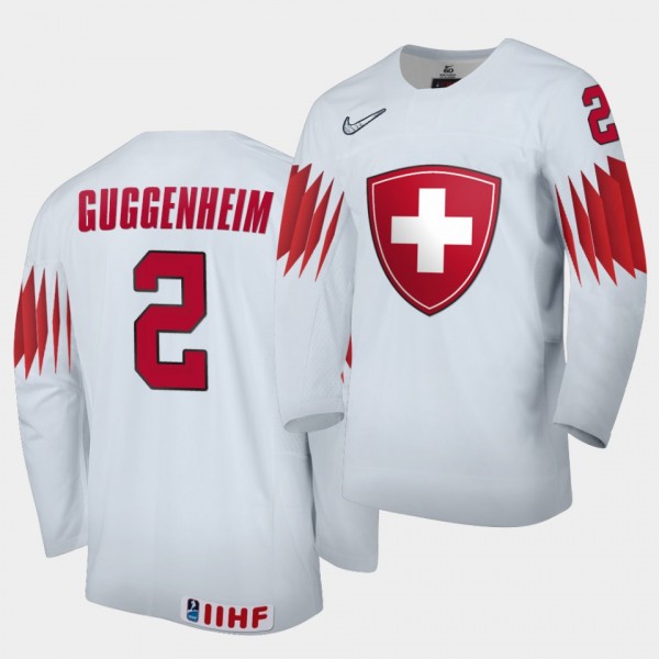 Bastian Guggenheim Switzerland 2021 IIHF World Junior Championship Jersey Home White