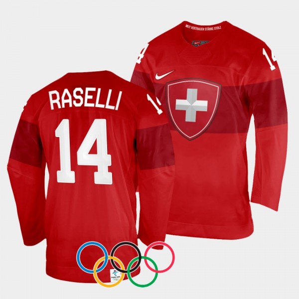 Evelina Raselli Switzerland Women's Hockey 2022 Winter Olympics #14 Red Jersey Home