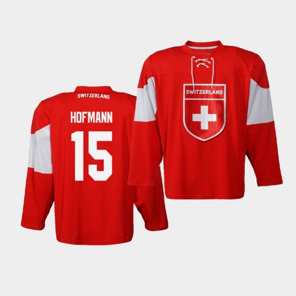 Gregory Hofmann Switzerland Team 2019 IIHF World Championship Red Jersey