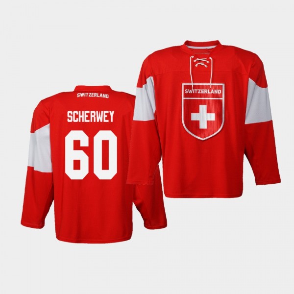 Tristan Scherwey Switzerland Team 2019 IIHF World Championship Red Jersey