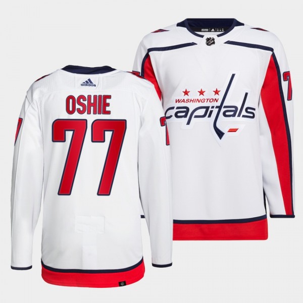 T.J. Oshie #77 Capitals Away White Jersey 2021-22 ...