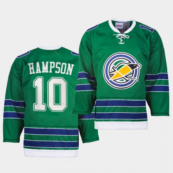 Ted Hampson #10 California Golden Seals Vintage Green Jersey