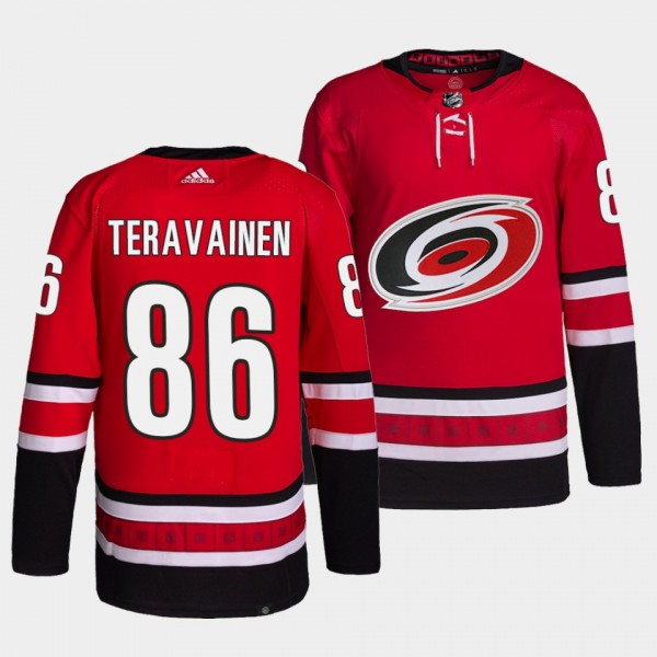 Teuvo Teravainen Hurricanes Home Red Jersey #86 Primegreen Authentic Pro