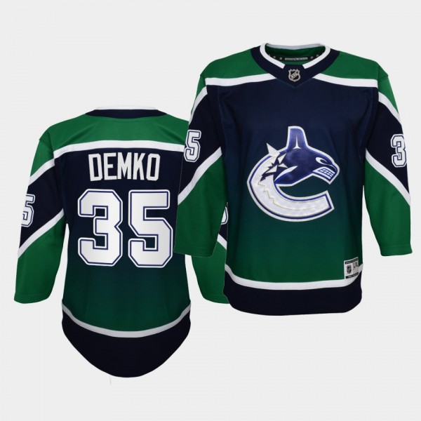 Thatcher Demko Youth Jersey Canucks 2021 Reverse Retro Green Authentic Jersey