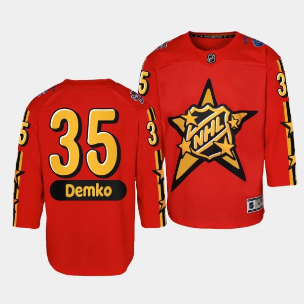 Vancouver Canucks #35 Thatcher Demko 2024 NHL All-Star Game Premier Red Youth Jersey