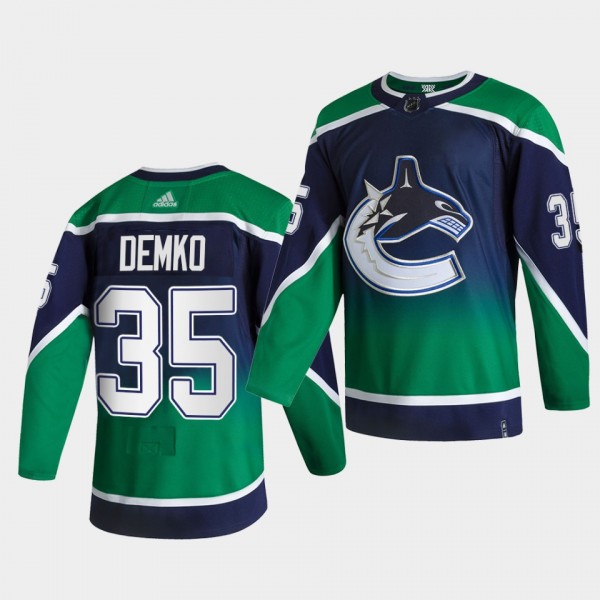 Vancouver Canucks 2021 Reverse Retro Thatcher Demko Green Special Edition Authentic Jersey