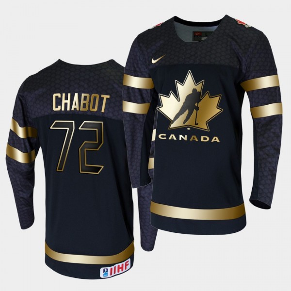 Canada Thomas Chabot 2020 IIHF World Ice Hockey Black Golden Limited Edition Jersey