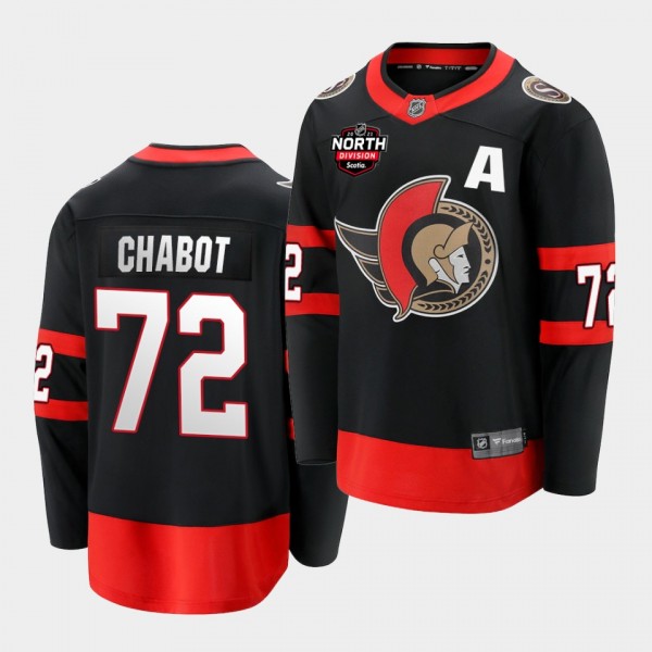 Ottawa Senators thomas chabot 2021 North Division Patch Black Jersey Home