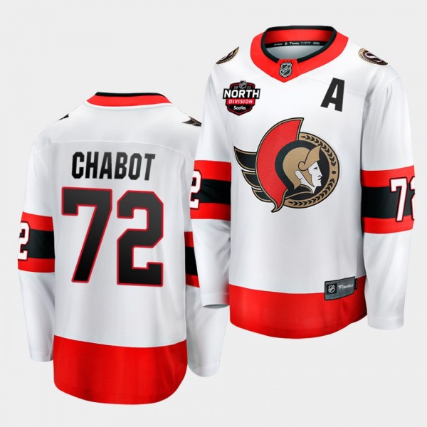 Ottawa Senators thomas chabot 2021 North Division Patch White Jersey Away