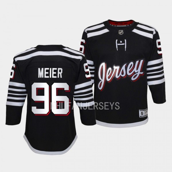 New Jersey Devils #96 Timo Meier Alternate Premier Player Black Youth Jersey
