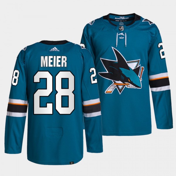Timo Meier Sharks Home Teal Jersey #28 Primegreen ...