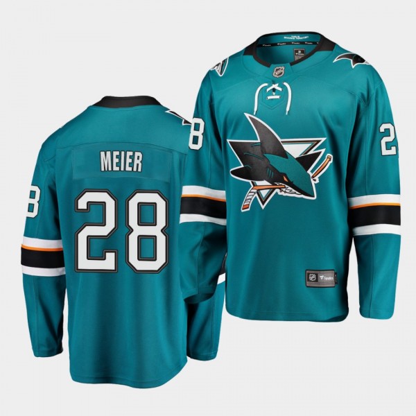 Timo Meier #28 Sharks 2018 Premier Home Men's Jers...