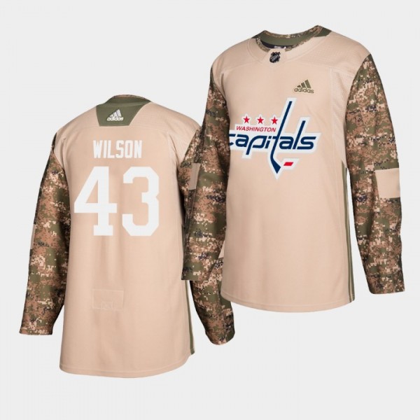 #43 Tom Wilson Capitals 2019 Veterans Day Authenti...