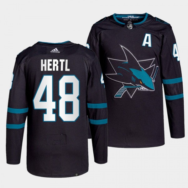 Tomas Hertl #48 Sharks Alternate Black Jersey 2021-22 Authentic Pro