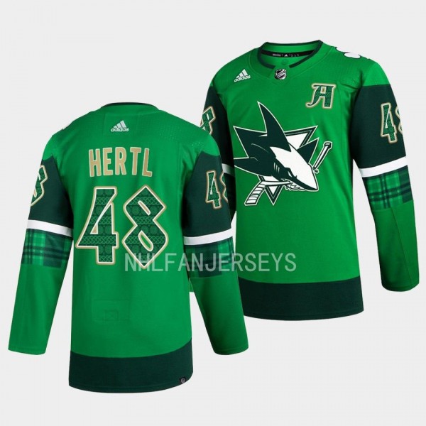 Tomas Hertl 2023 St. Patricks Day Primegreen Authentic San Jose Sharks #48 Green Jersey
