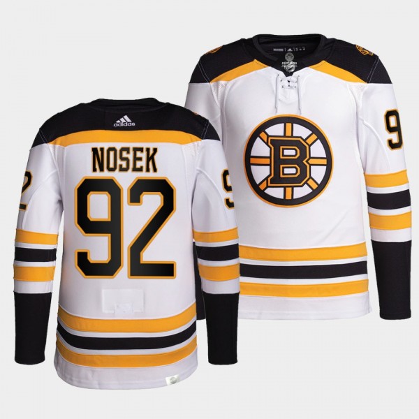 Tomas Nosek #92 Bruins Away White Jersey 2021-22 P...