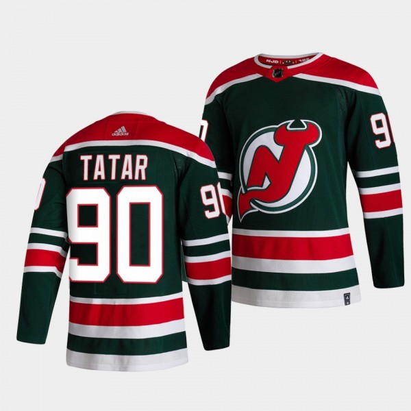 Tomas Tatar #90 Devils 2021 Reverse Retro Special Edition Green Jersey