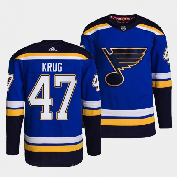 Blues Home Torey Krug #47 Blue Jersey Primegreen A...